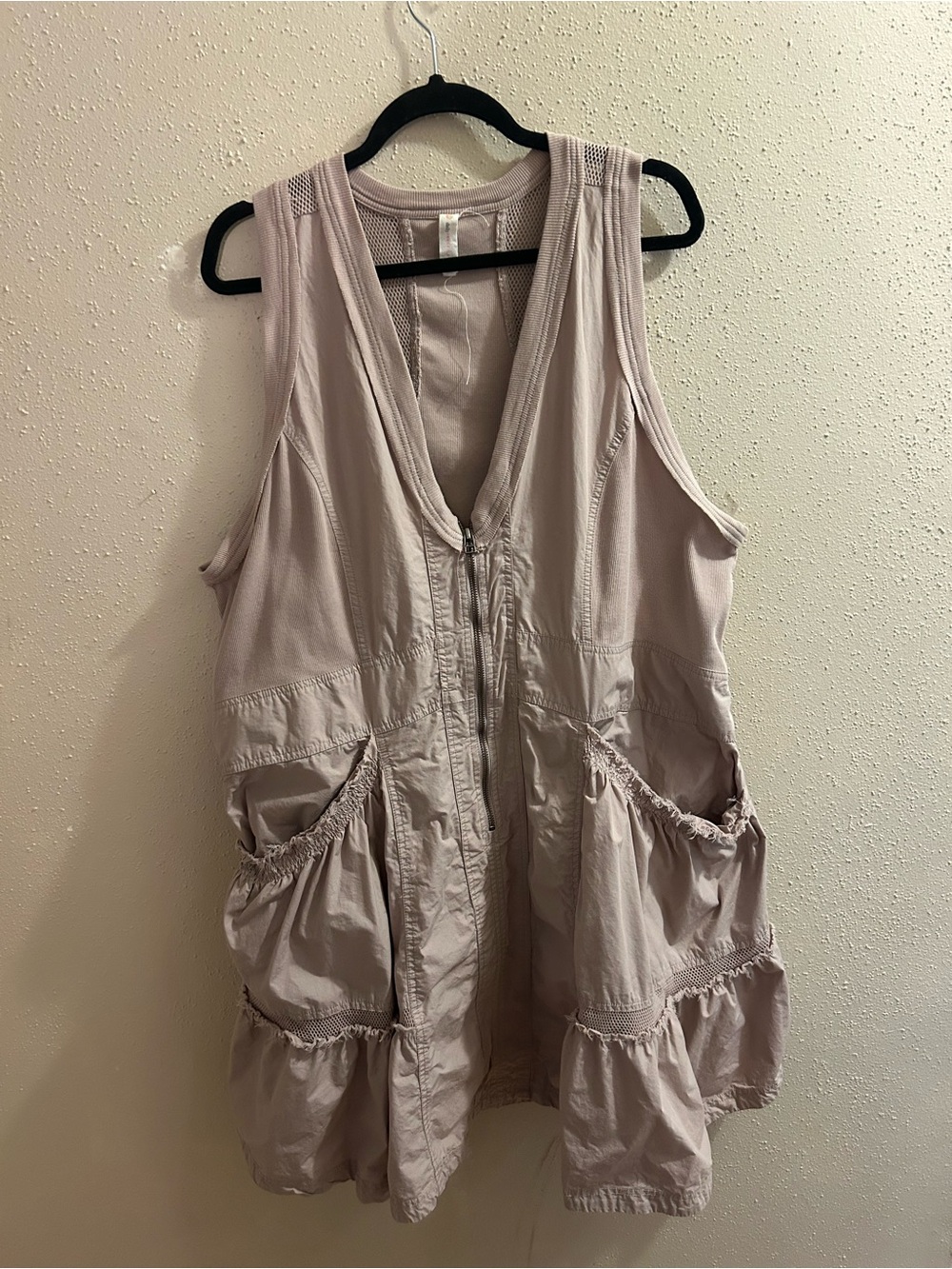 Light Lavender Sleeveless Zip Front Utility Vest size 2X